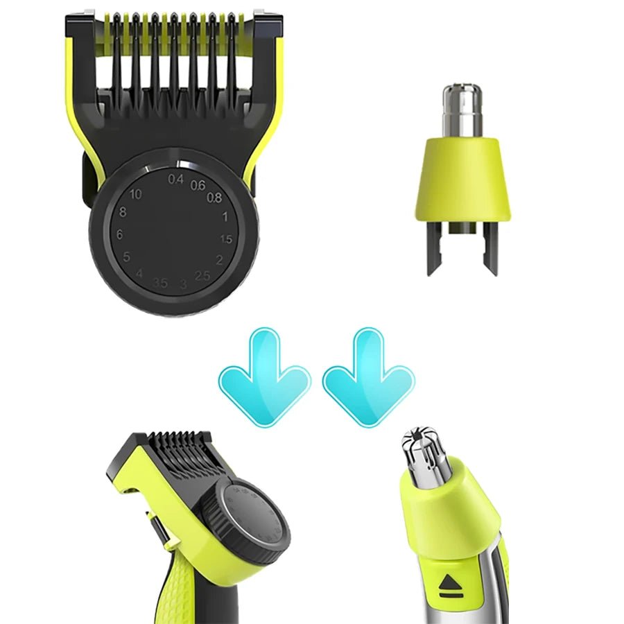 1 Mix Set/2pcs/1pc Nose Hair Trimmer Replacement Blades/ Adjustable Guide Combs, Compatible For Philip* One Blades QP2520 QP2630 - Onestopdealershop