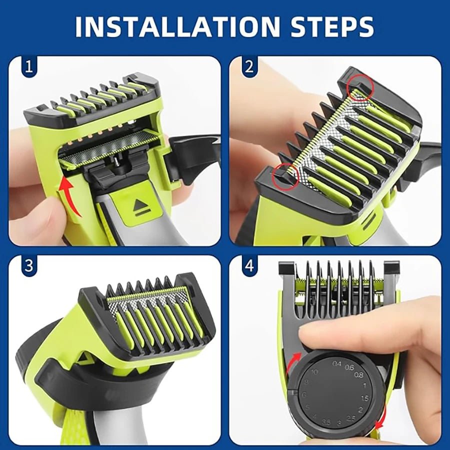 1 Mix Set/2pcs/1pc Nose Hair Trimmer Replacement Blades/ Adjustable Guide Combs, Compatible For Philip* One Blades QP2520 QP2630 - Onestopdealershop