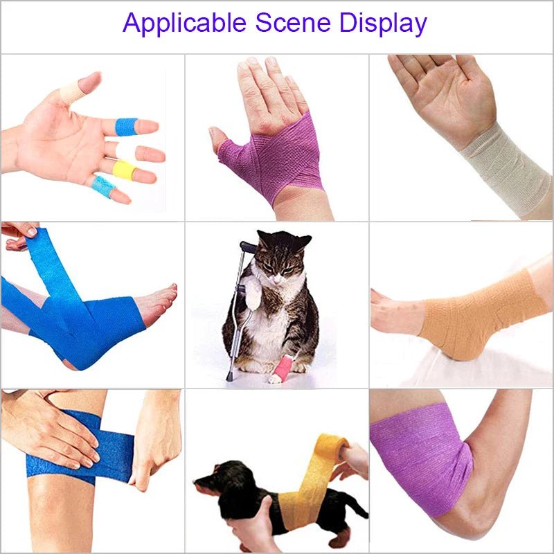 18 Colors Colorful Athletic Wrap Tape Self Adhesive Elastic Bandage Bands Sports Protector For Knee Finger Ankle Palm Pet - Onestopdealershop