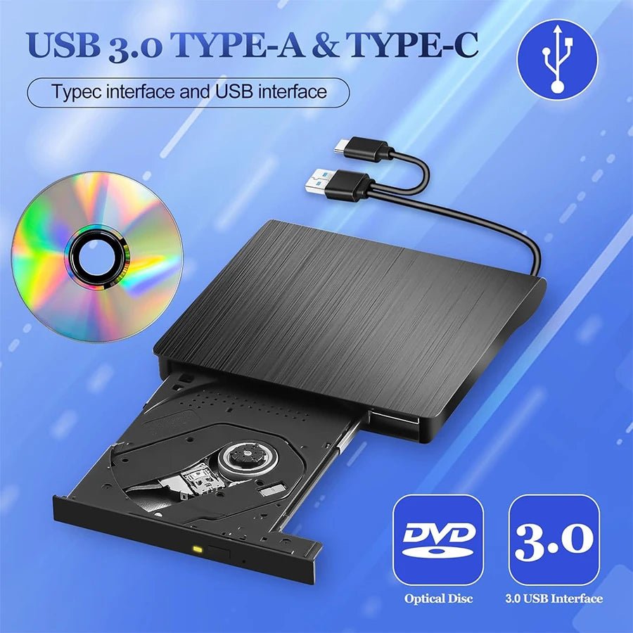 2 IN1 USB3.0 External CD DVD Drive RW CD Writer Drive Burner blu ray player Optical Drives For Laptop PC DVD Burner DVD Portatil - Onestopdealershop