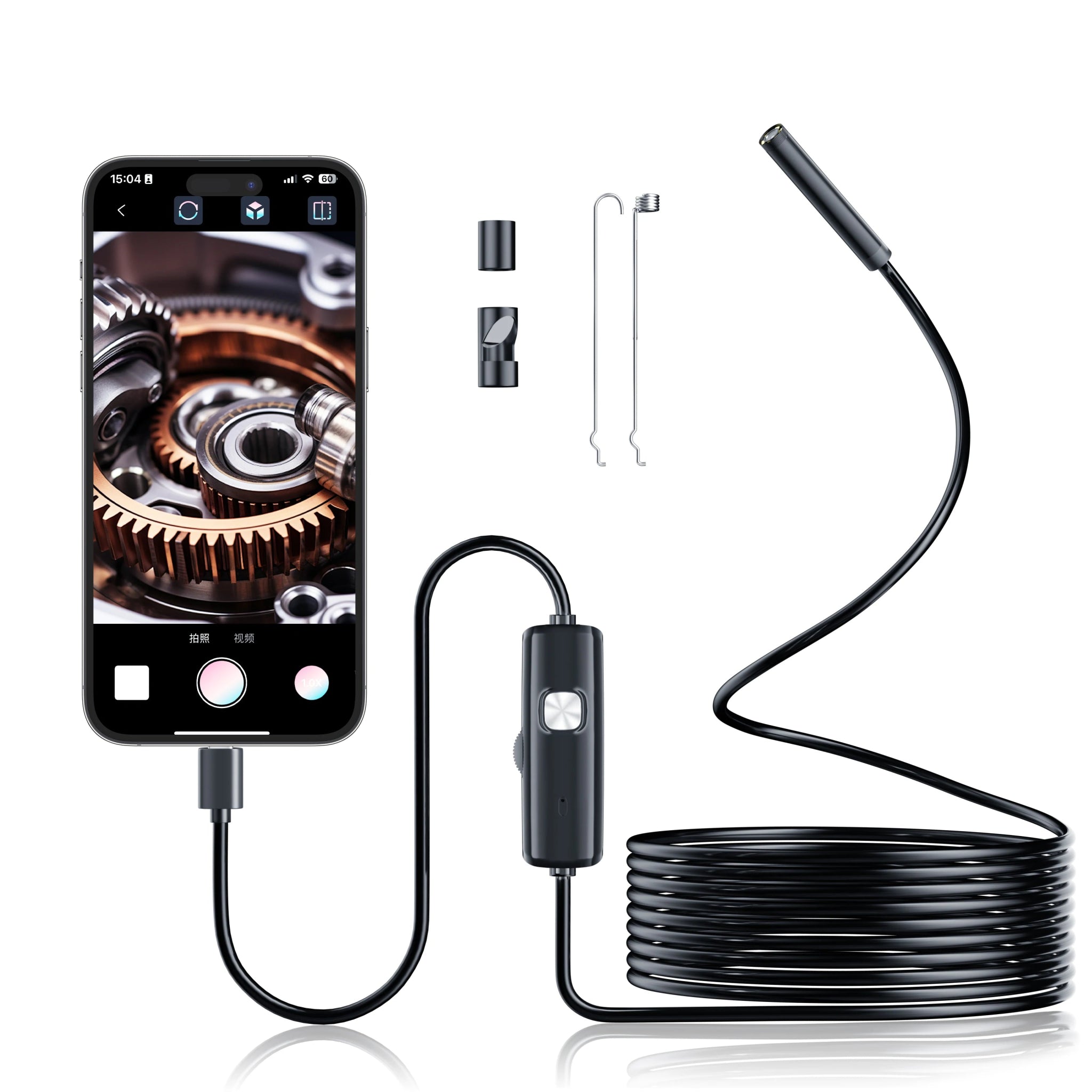 7.0MM TYPE - C Endoscope Camera IP67 Waterproof 6 LEDs Adjustable USB Android Flexible Inspection Borescope Cameras for Phone PC - Onestopdealershop