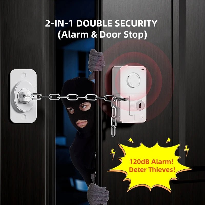 SafeGuard 2-in-1 Door Window Alarm & Chain Lock - 120dB Anti-Theft Security System - Onestopdealershop3
