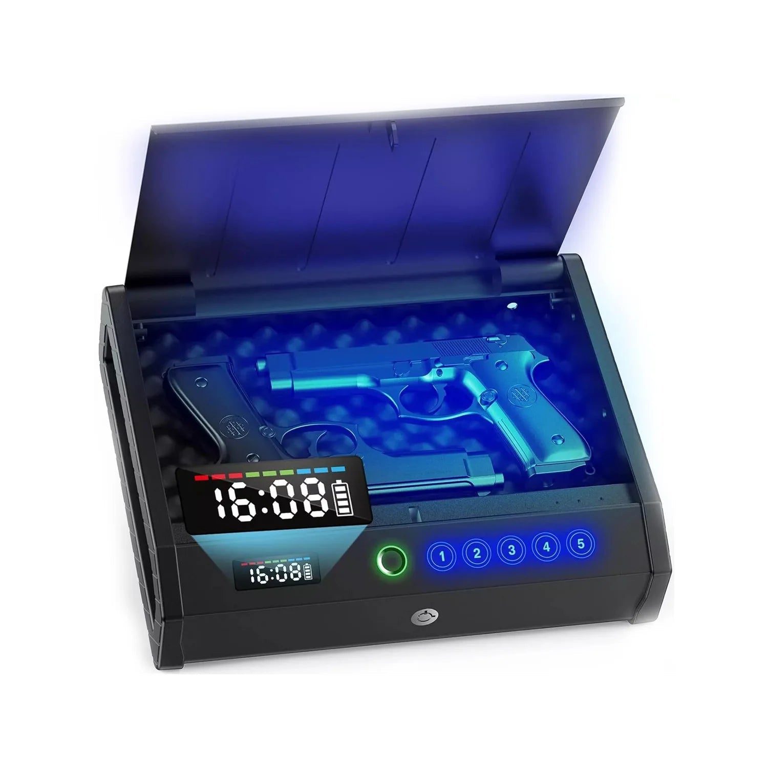 Equipped With A Screen Display Anti - theft Fingerprint Password Safe Anti Drop Car Valuable Items Pistol Safe And Gun Box - Onestopdealershop