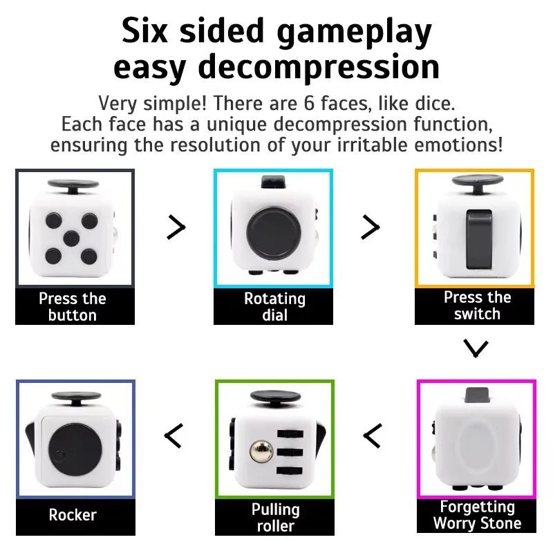 Fidget Cube Antistress Hand Spinner Decompression Toy for Autism ADHD Anxiety Sensory Toys for Kids Adults Stress Relief Toys - Onestopdealershop