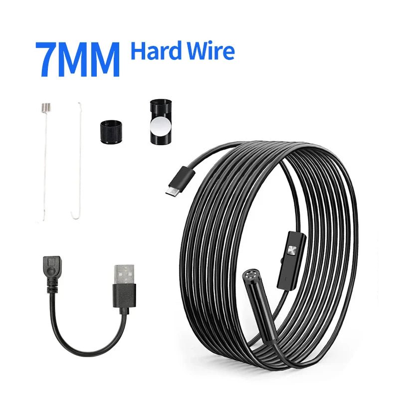 GUANMOU Android Endoscope Camera 7mm 3 IN1 Micro USB Type C Borescope Mini Camera Waterproof LED Car Inspection For Android PC - Onestopdealershop