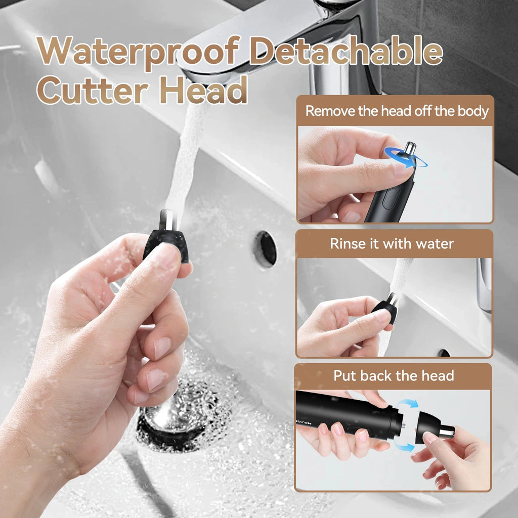 MAXGROOM Nose Hair Trimmer for Men Rechargeable 360 Rotating Dual - Blade Electric Shaver Eyebrows Nose Hair Trimmer Painless Safe - Onestopdealershop