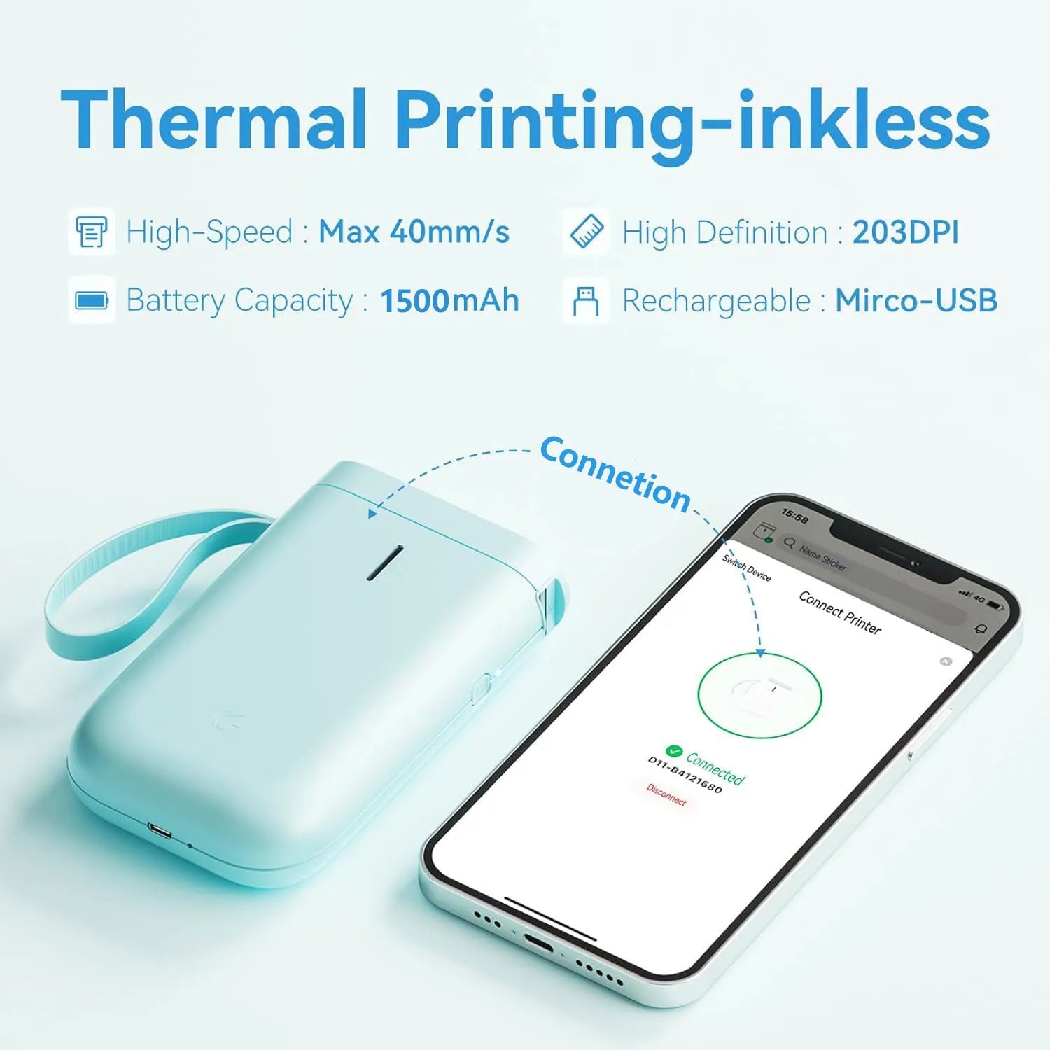 Niimbot D11 Mini Label Maker Wireless Bluetooth Thermal Label Printer Pocket Wireless Sticker Label Machine for Home Office - Onestopdealershop