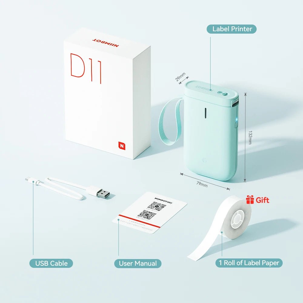 Niimbot D11 Mini Label Maker Wireless Bluetooth Thermal Label Printer Pocket Wireless Sticker Label Machine for Home Office - Onestopdealershop