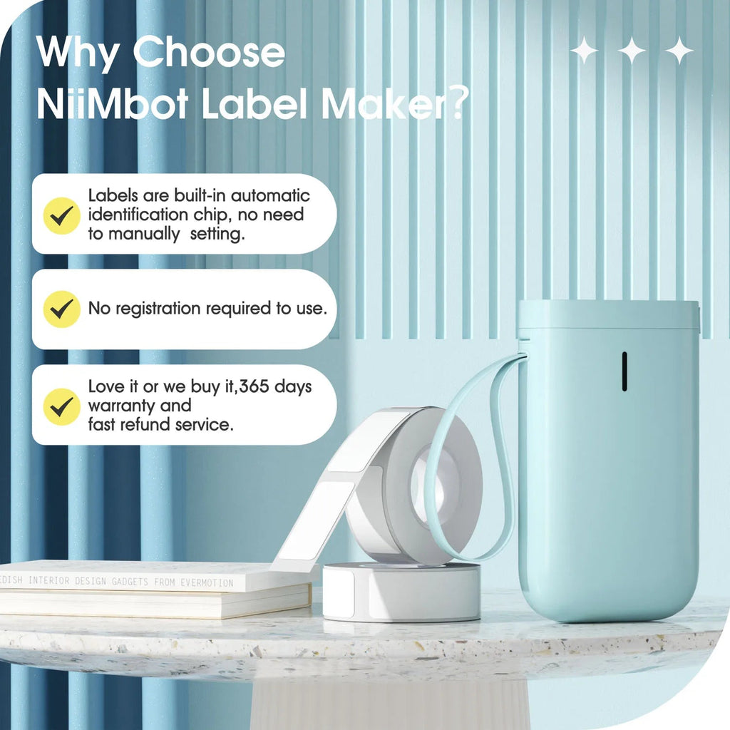 Niimbot D11 Mini Label Maker Wireless Bluetooth Thermal Label Printer Pocket Wireless Sticker Label Machine for Home Office - Onestopdealershop