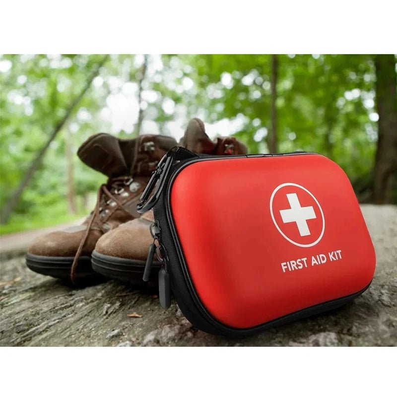Portable First Aid Kit in Hard Shell Case with Carabiner Clip & Compact Emergency Medical Bag for Home, Outdoor, Travel, Cam; - (' - Onestopdealershop