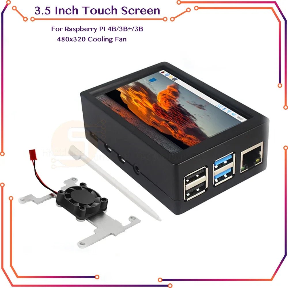 Raspberry Pi 3.5 Touch Screen 480*320 LCD TFT Display Optional ABS Metal Case Cooling Fan for Raspberry Pi 4 Model B or 3B+ 3B - Onestopdealershop