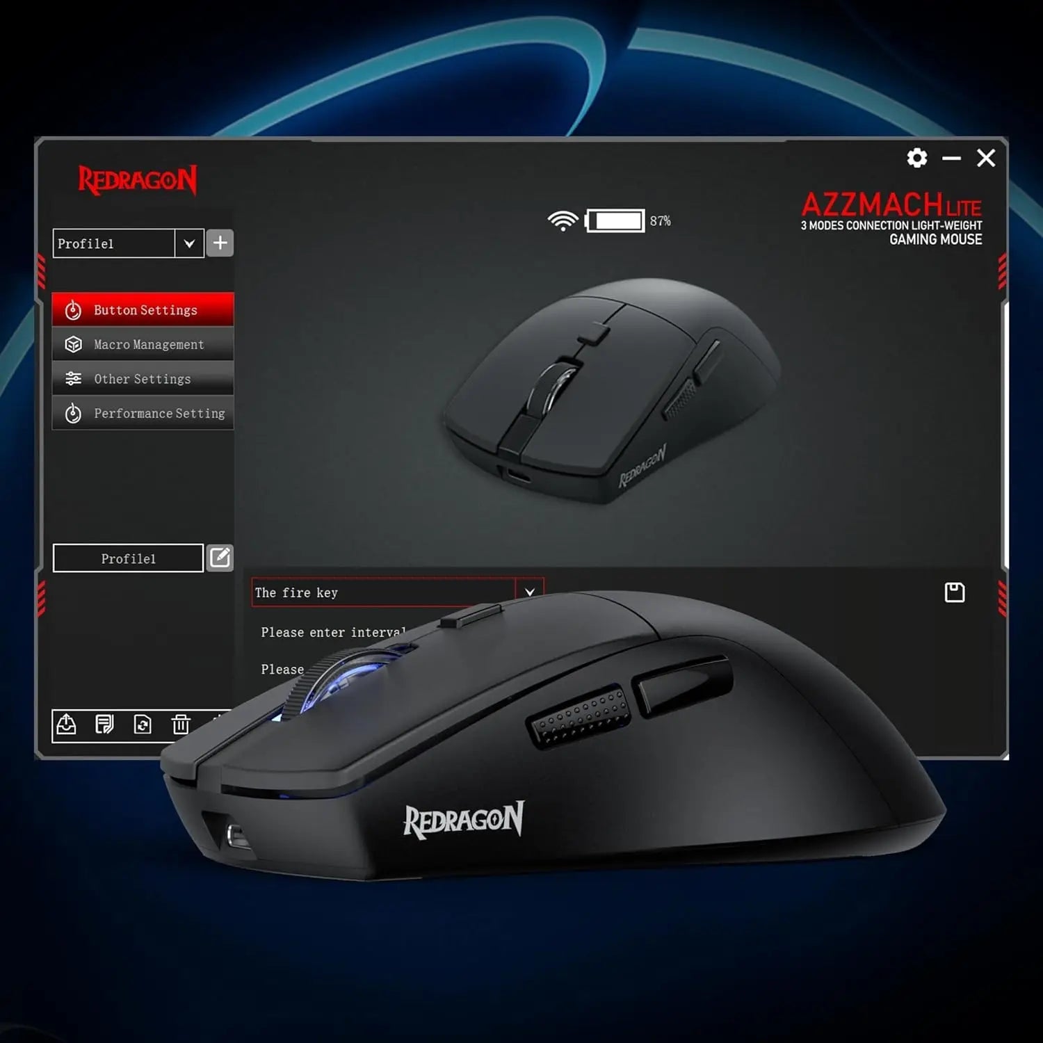 Redragon M618 LIT Wireless Gaming Mouse, 10000 DPI Optical Ergonomic Mouse with 6 Programmable Buttons - Onestopdealershop