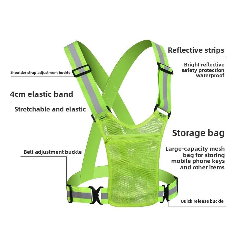 Reflective Strap Outdoor Reflective Vest Reflective Belt Night Running Strap Reflective Clothing Cycling Reflective Vest - Onestopdealershop
