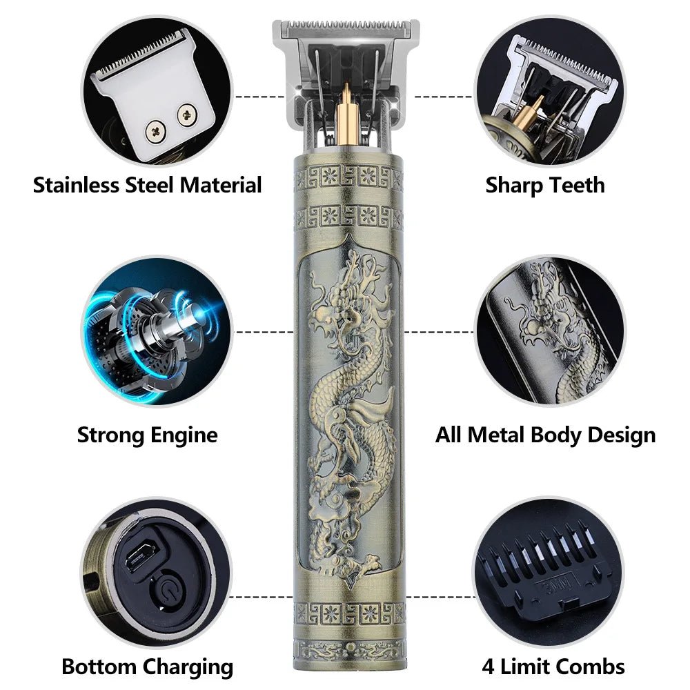 Retro T9 Original Haircutting Machine Set Jackets Trimmer Men's Electric Shaver Male Lence Pro Barber Shaver for Sensitive Areas - Onestopdealershop