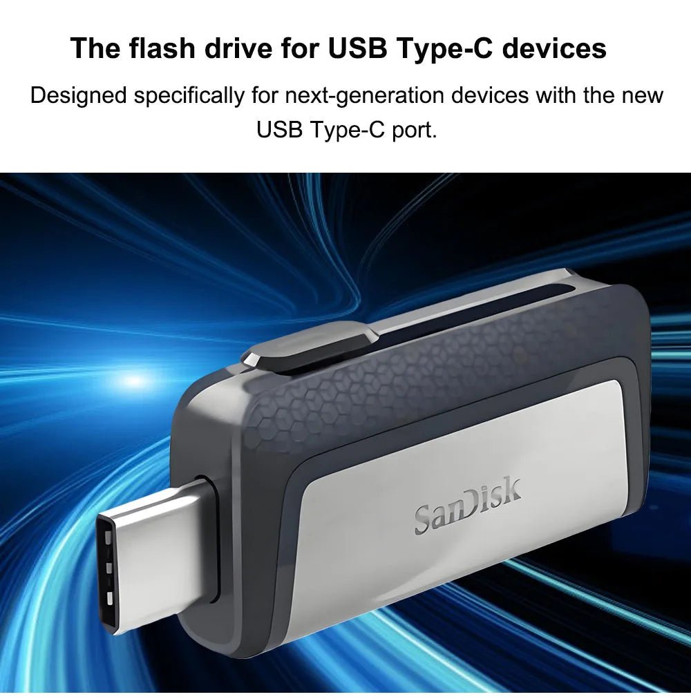 SanDisk SDDDC2 Ultra Dual Drive USB Type - C 256GB 128GB 64GB OTG USB Flash Drive Pen Drive USB Stick Micro USB Flash Type C - Onestopdealershop