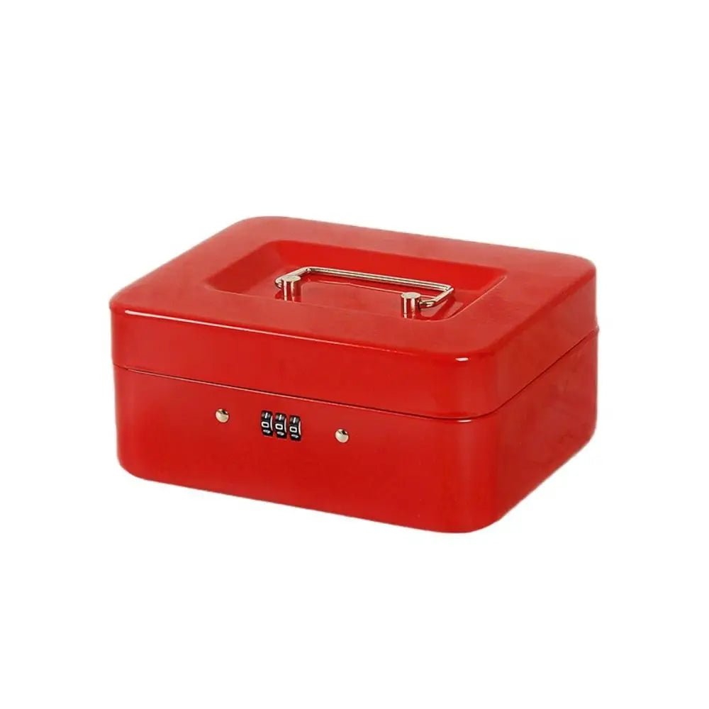 Small/Large Locking Cash Box Safe Double Layer Lock Storage Box Key Lock/ Password with Combination Lock Money Saving Organizer - Onestopdealershop