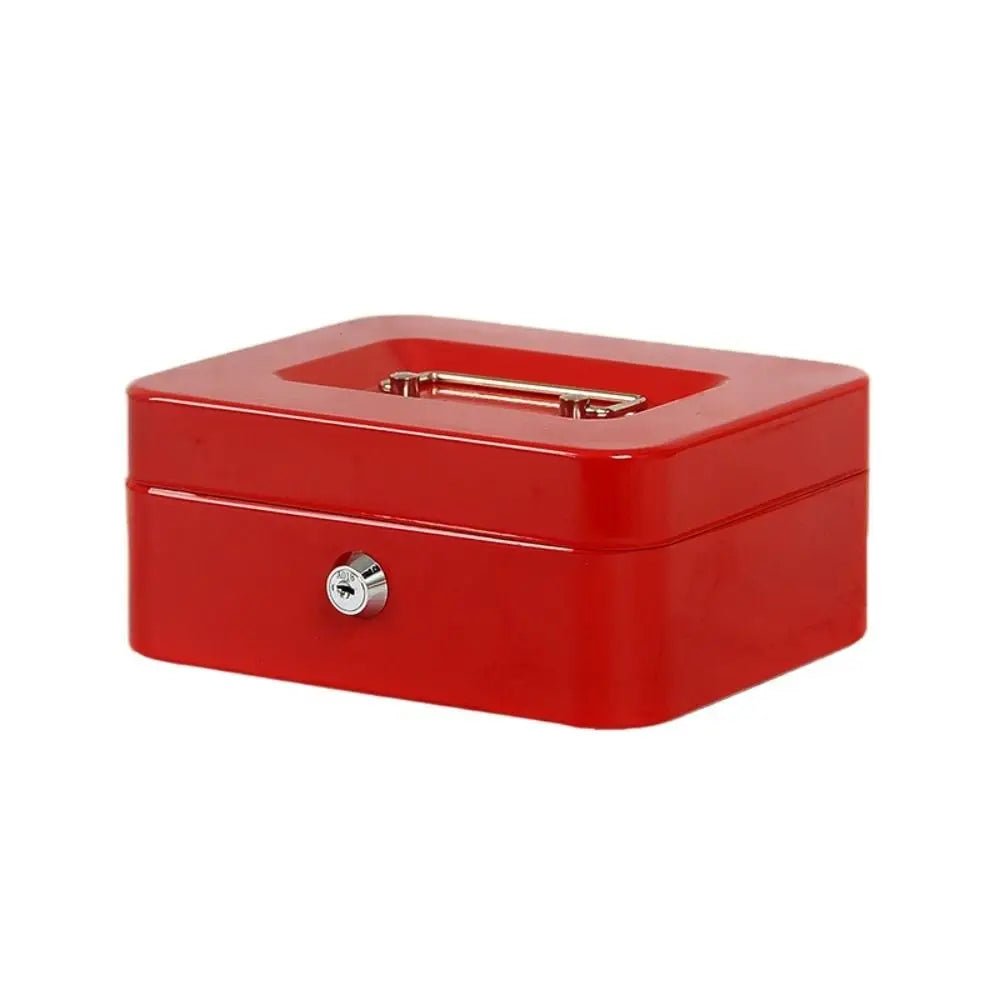 Small/Large Locking Cash Box Safe Double Layer Lock Storage Box Key Lock/ Password with Combination Lock Money Saving Organizer - Onestopdealershop