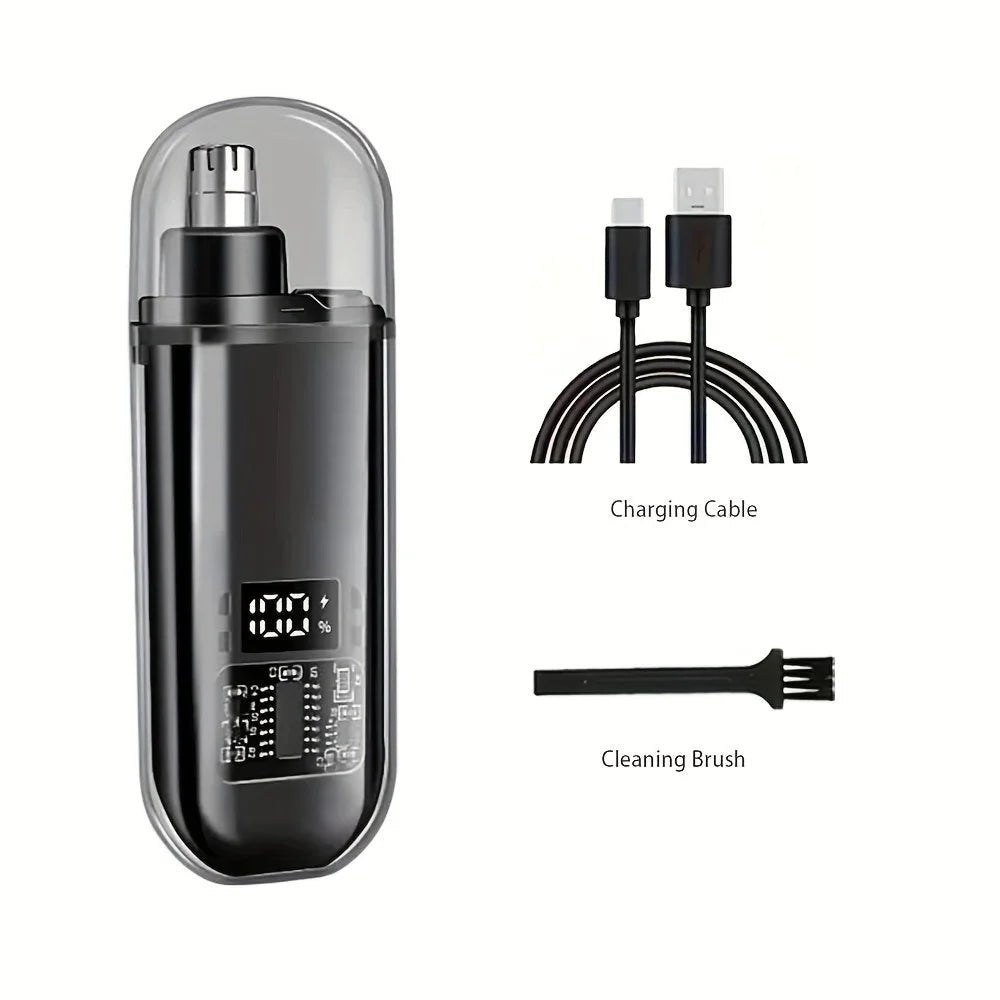 Suitable for men, USB charging nose and ear hair trimmer portable electric nose hair clipper, mini compact design, quick chargin - Onestopdealershop