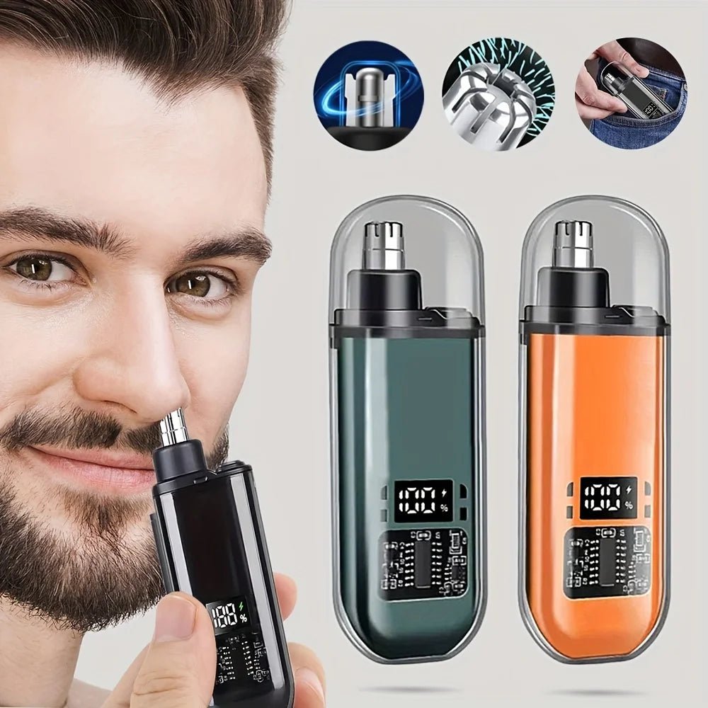 Suitable for men, USB charging nose and ear hair trimmer portable electric nose hair clipper, mini compact design, quick chargin - Onestopdealershop