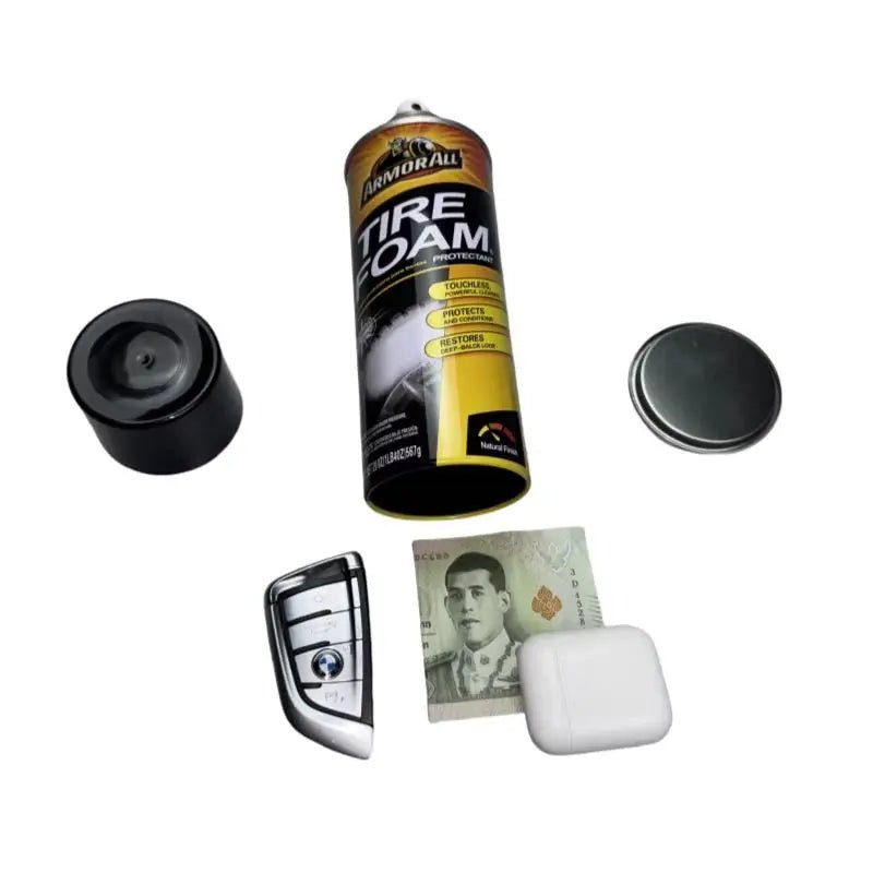 Tire foam diversion safe stash can hidden space portable travel use - Onestopdealershop