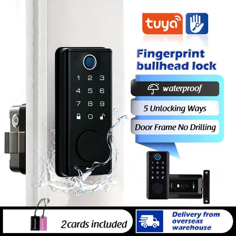 Tuya digital fingerprint code lock for outdoor gate waterproof samrt electronic Biometric lock Bluetooth for home airbnb office - Onestopdealershop