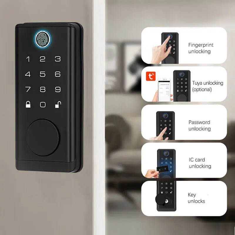 Tuya digital fingerprint code lock for outdoor gate waterproof samrt electronic Biometric lock Bluetooth for home airbnb office - Onestopdealershop