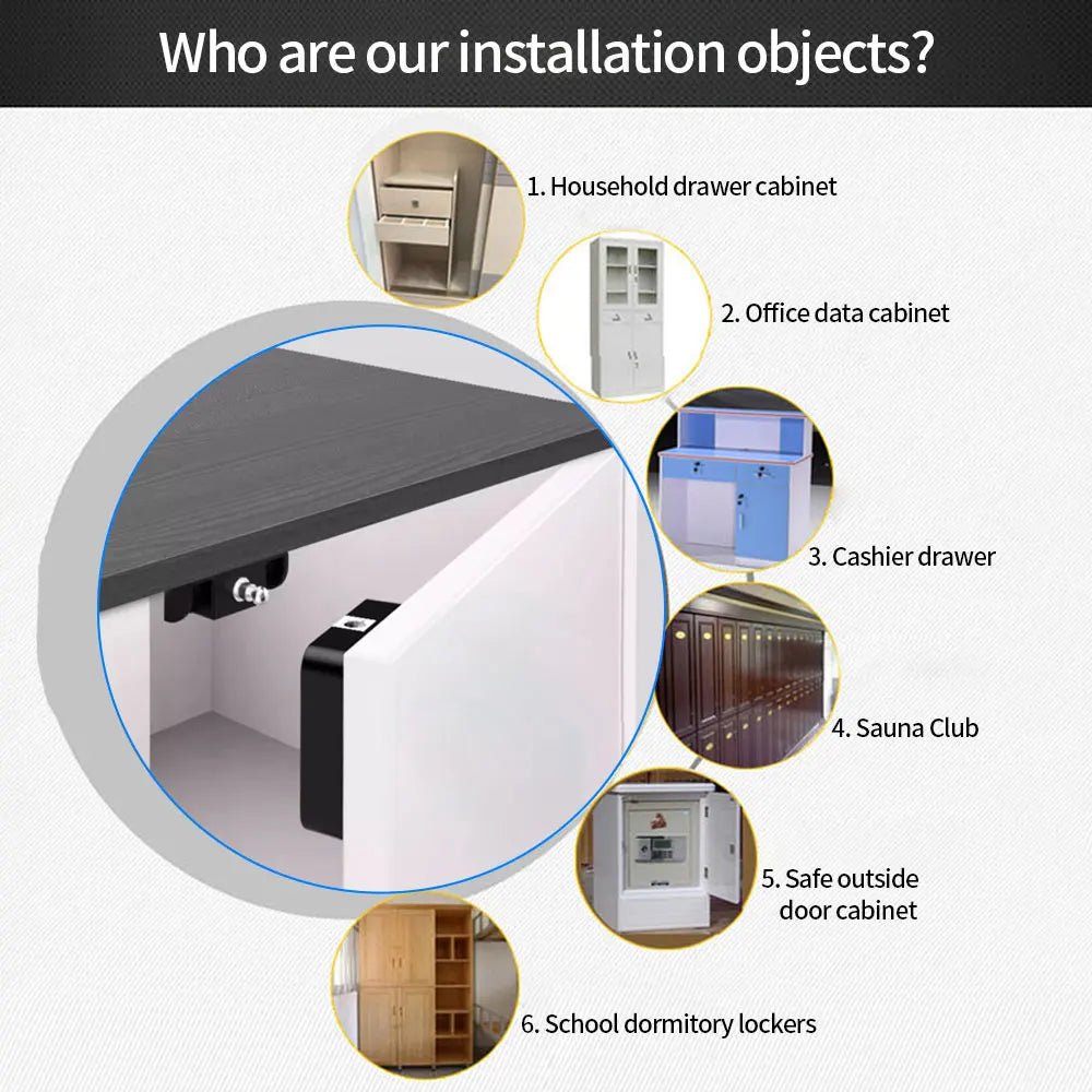 Tuya Hidden Cabinet Lock RFID Drawer Invisible Electronic Lock App Unlock for Contactless Cabinet Wooden Drawer Cupboard Toolbox - Onestopdealershop