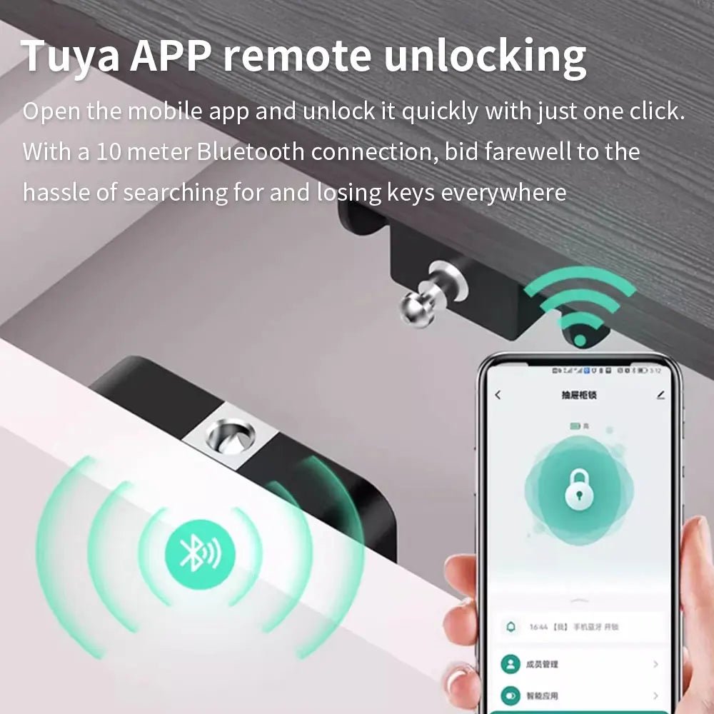 Tuya Hidden Cabinet Lock RFID Drawer Invisible Electronic Lock App Unlock for Contactless Cabinet Wooden Drawer Cupboard Toolbox - Onestopdealershop