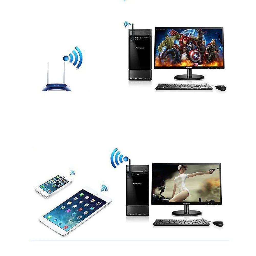 Wi - fi Dongle 150Mbps MT7601 Network Card MT7601/8188 2.4GHz 150Mbps USB Wifi Adapter LED Light Display Antenna Wifi Receiver - Onestopdealershop