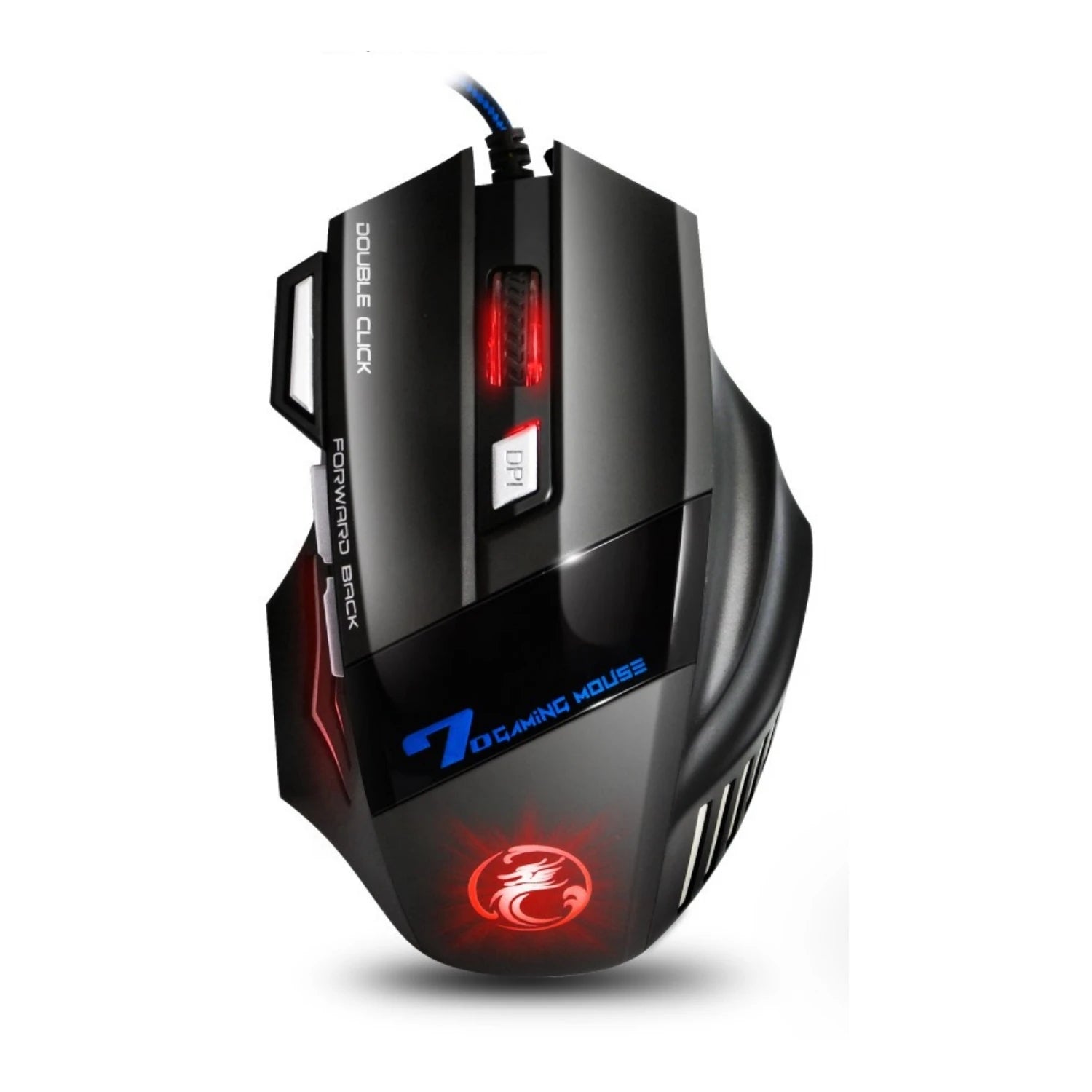 Wireless Gaming Mouse 2.4G Bluetooth Dual Mode 7 Keys 3200 DPI Regulation Mice with Muted Click RGB Lighting Recharge USB GWX7 - Onestopdealershop