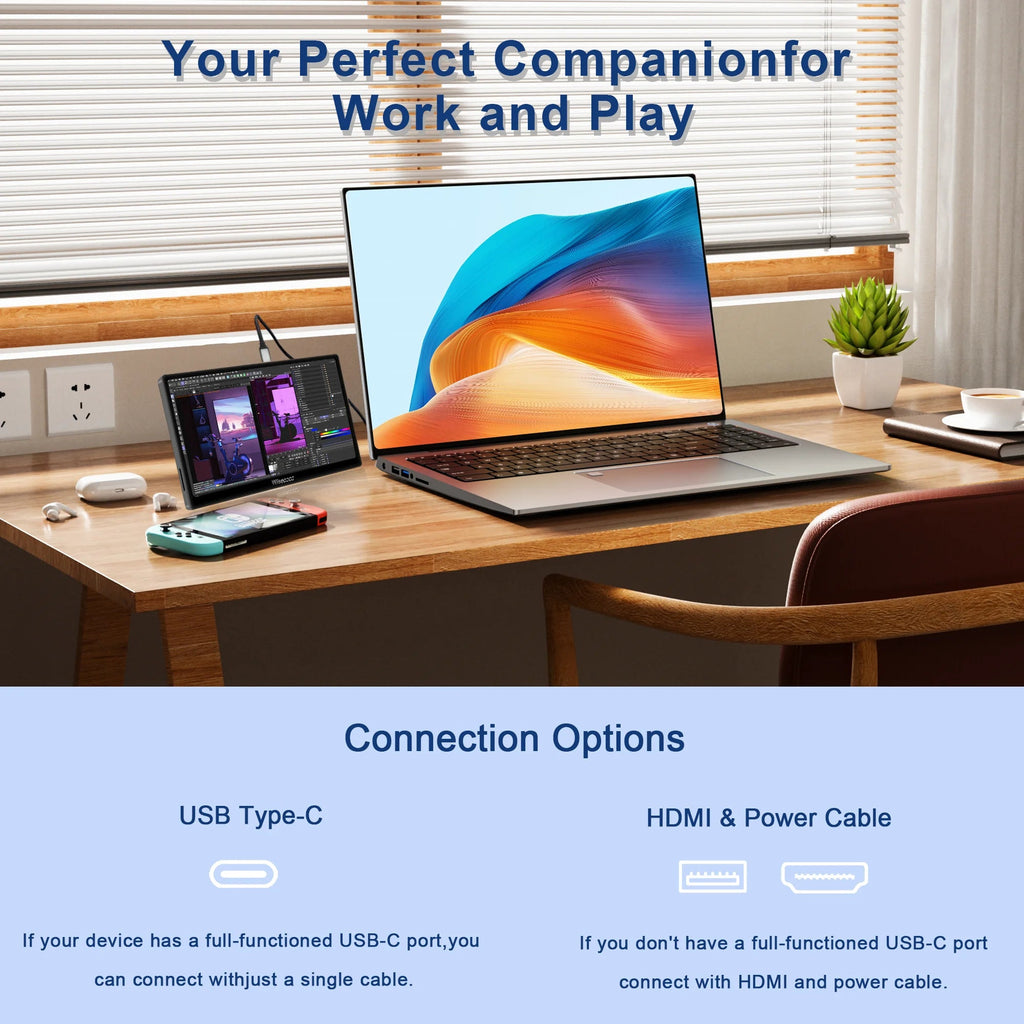 Wisecoco 7 Inch Portable Touch Monitor 120Hz Gaming Laptop IPS LCD 1920x1080 FHD Display for PC Raspberry Pi XBox Switch - Onestopdealershop