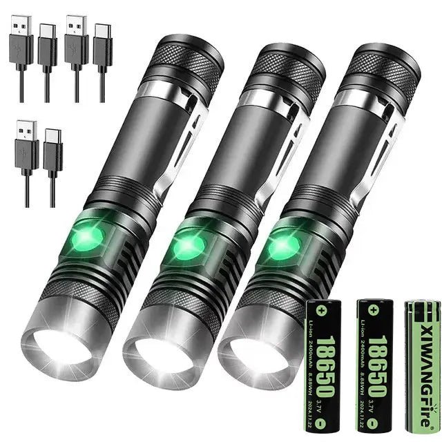 XIWANGFIRE High Power Led Flashlights Zoomable SS - 518 Torch With USB Charger T6 Lamp Beads 4 Lighting Modes Multifunction Lamps - Onestopdealershop