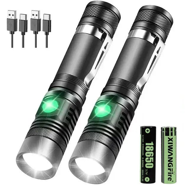 XIWANGFIRE High Power Led Flashlights Zoomable SS - 518 Torch With USB Charger T6 Lamp Beads 4 Lighting Modes Multifunction Lamps - Onestopdealershop